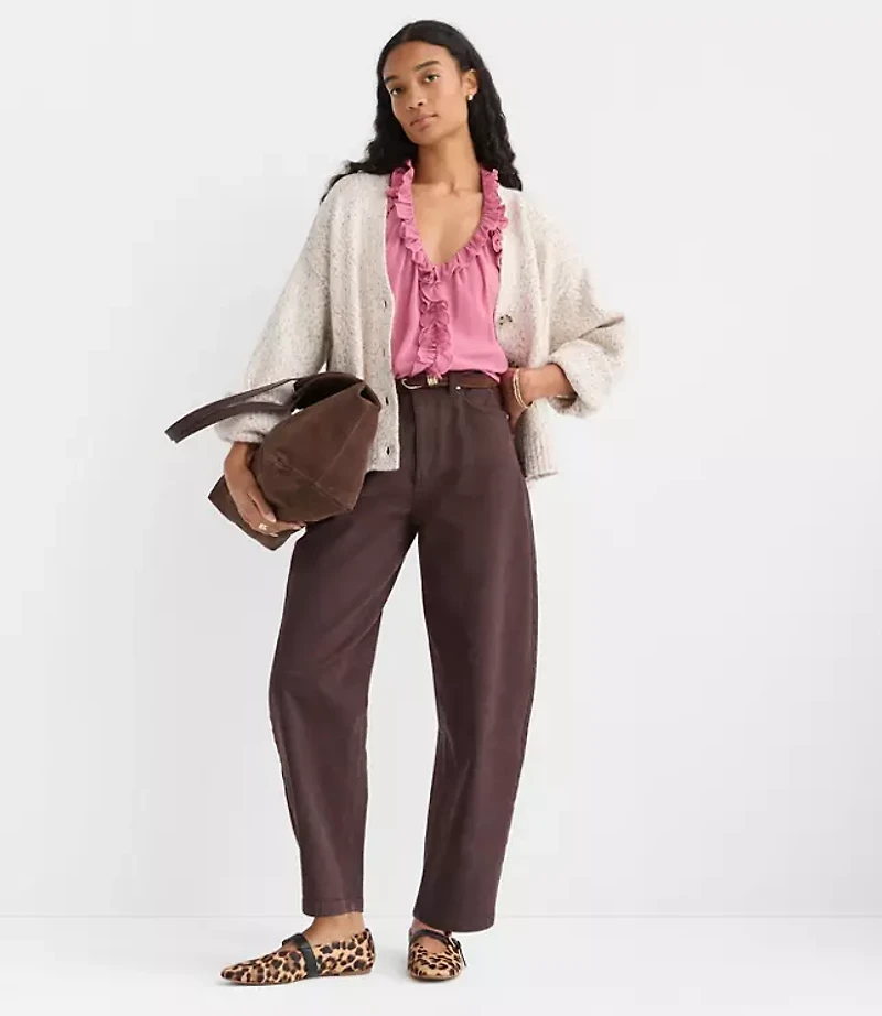 Ruffle V-Neck Shell