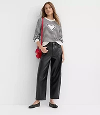 Heart Stripe Blouson Sweater