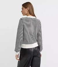 Heart Stripe Blouson Sweater