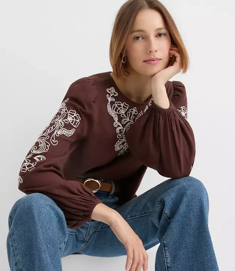 Floral Embroidered Blouse