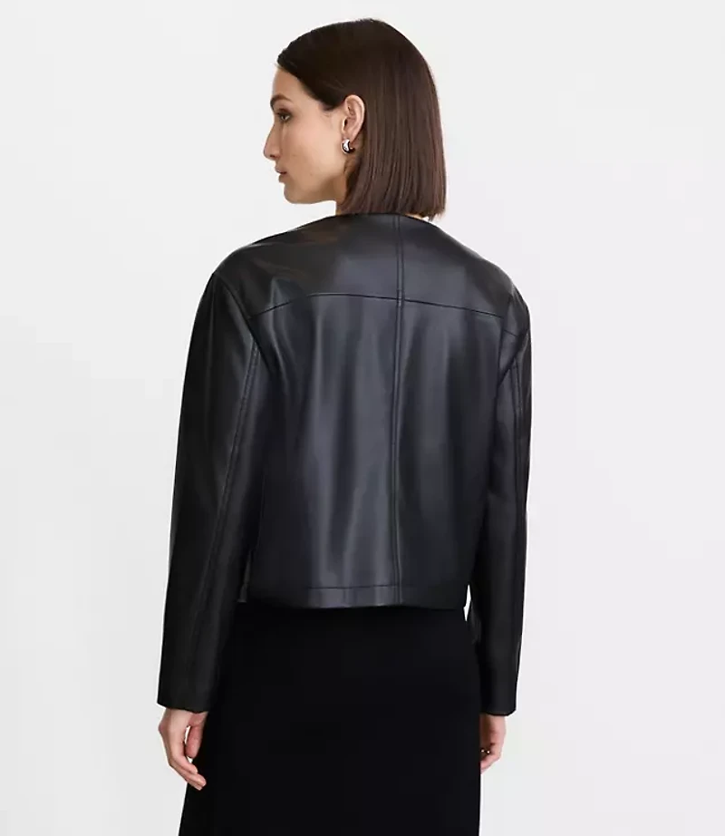 LOFT Versa Faux Leather Zip Pocket Jacket
