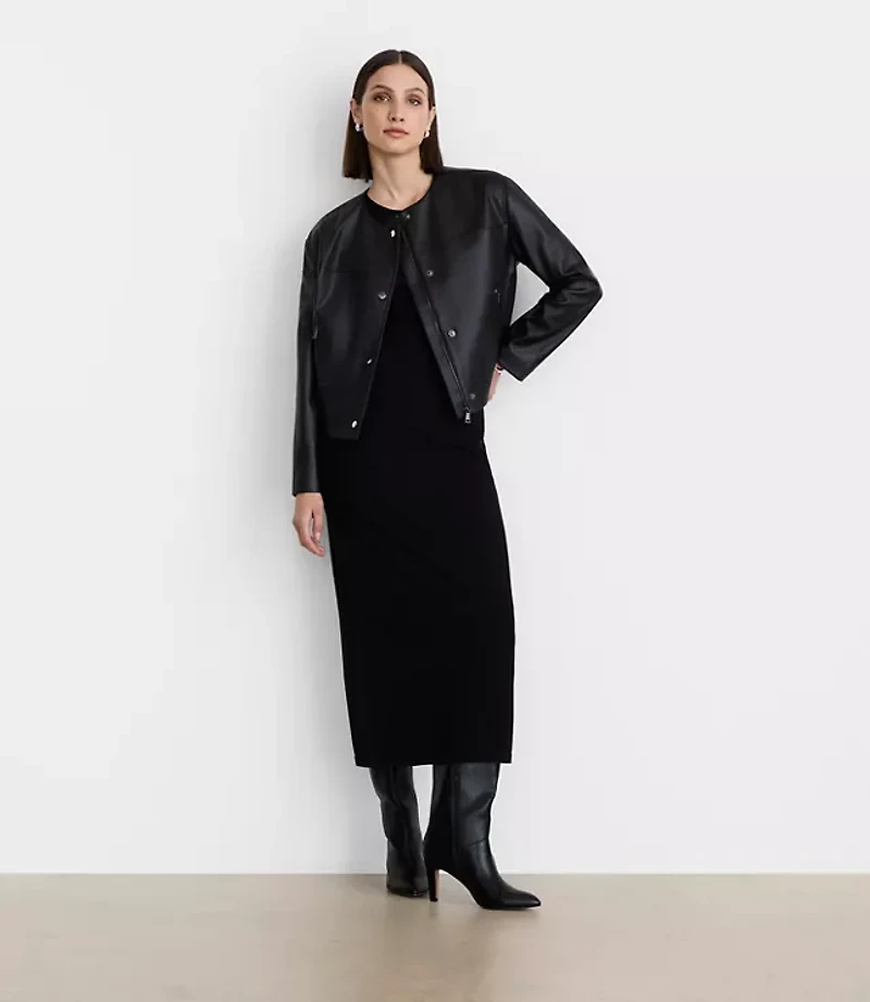 LOFT Versa Faux Leather Zip Pocket Jacket