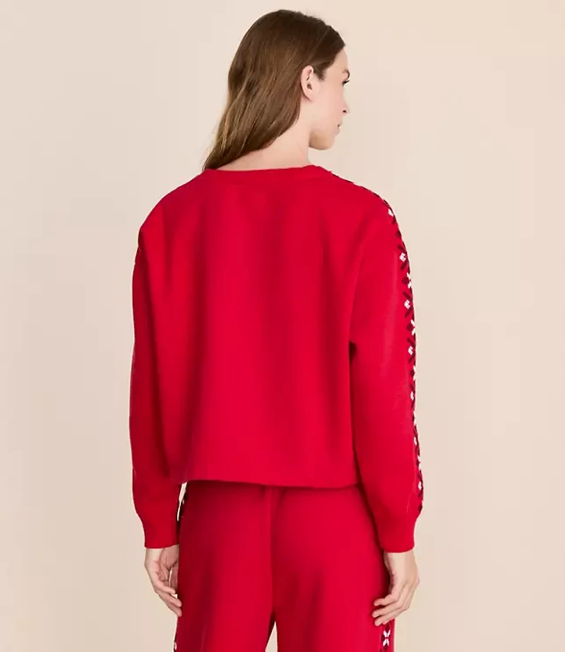 Petite Lou & Grey Fair Isle Elite Fleece Dolman Sweatshirt