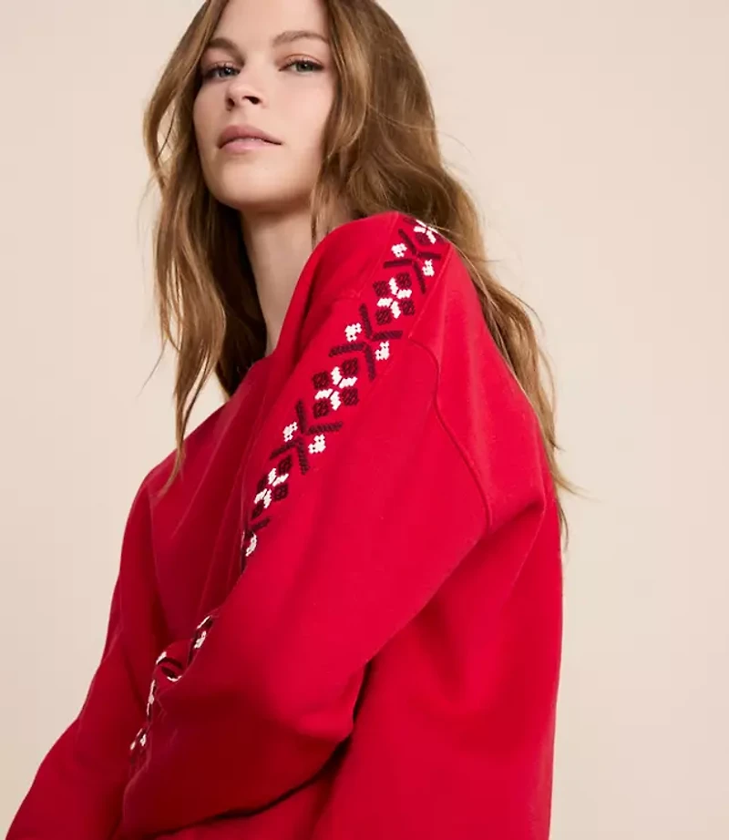 Petite Lou & Grey Fair Isle Elite Fleece Dolman Sweatshirt