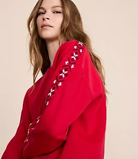 Petite Lou & Grey Fair Isle Elite Fleece Dolman Sweatshirt