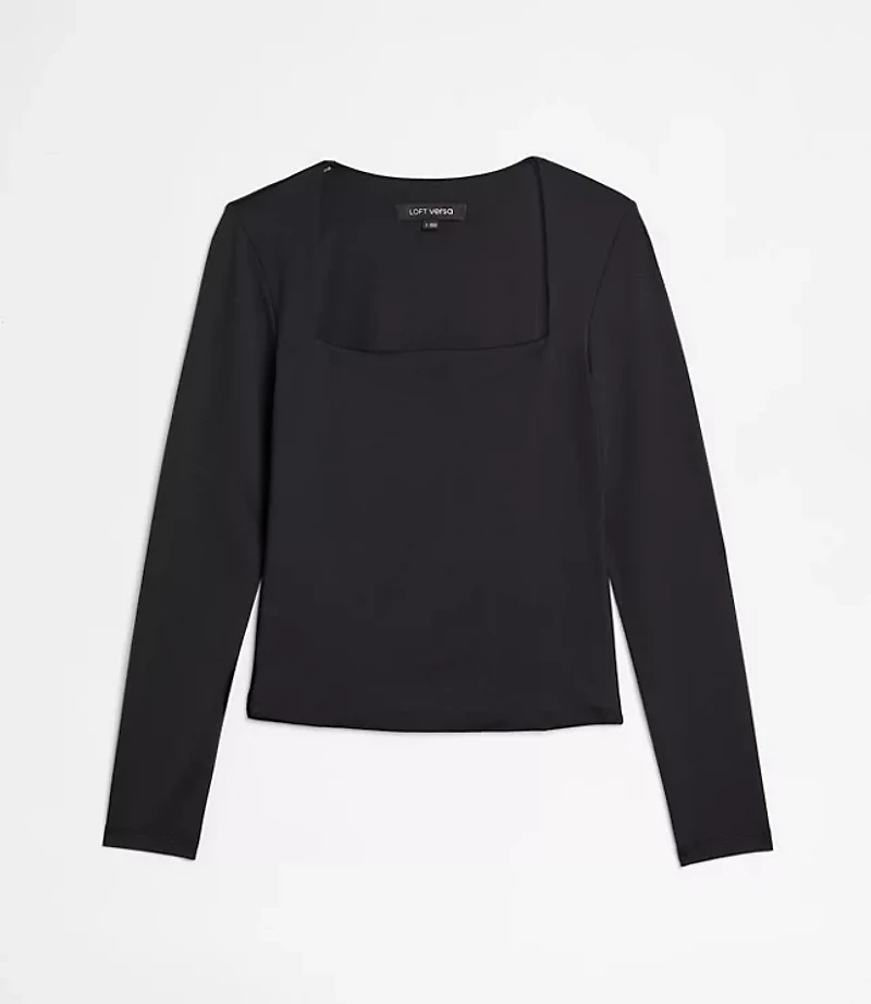 Petite LOFT Versa 360 Knit Square Neck Top