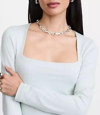 Petite LOFT Versa 360 Knit Square Neck Top