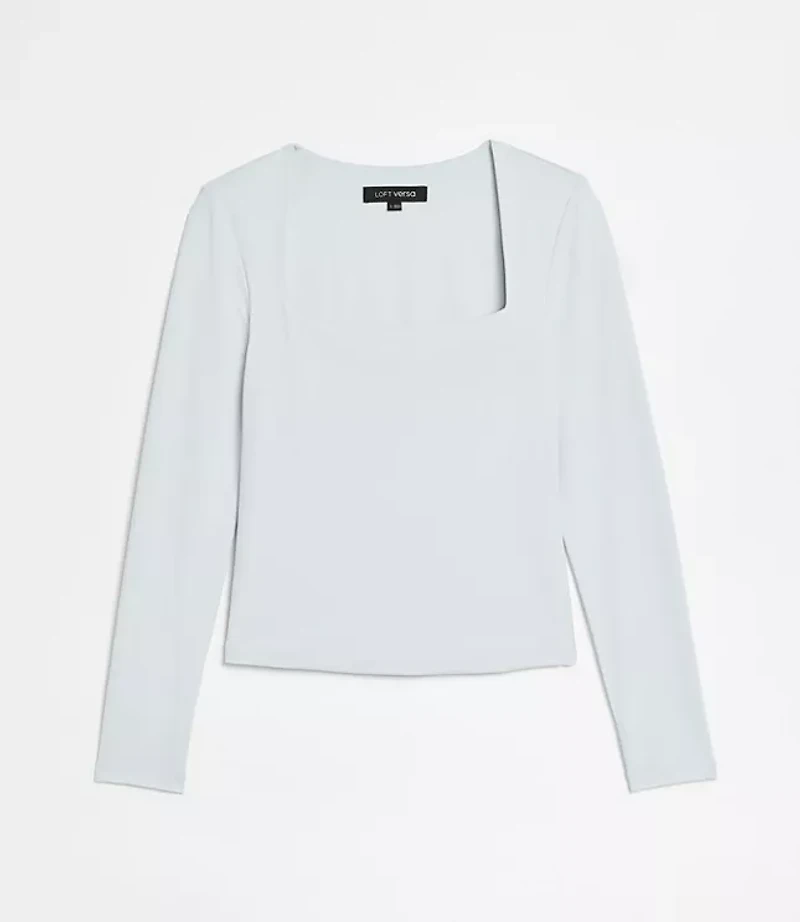 Petite LOFT Versa 360 Knit Square Neck Top