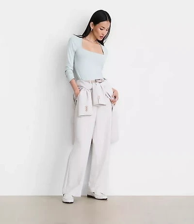 Petite LOFT Versa 360 Knit Square Neck Top