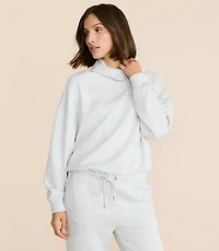 Petite Lou & Grey Heathered Scubasoft Mock Neck Drawstring Hem Top