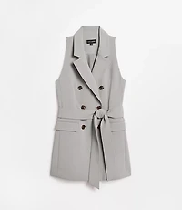 LOFT Versa Crepe Drape Double Breasted Pocket Vest