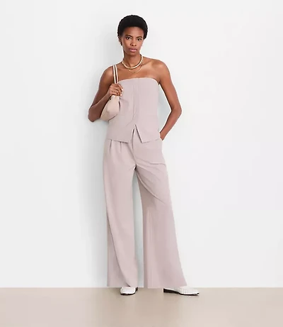 LOFT Versa Seasonless Stretch Strapless Pocket Top Stripe