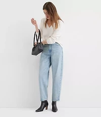 High Rise Barrel Jeans Vintage Light Indigo Wash