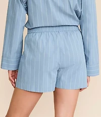Striped Poplin Pajama Shorts