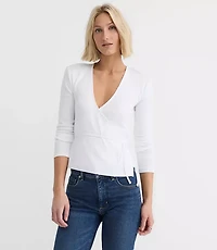 Ribbed Wrap Top