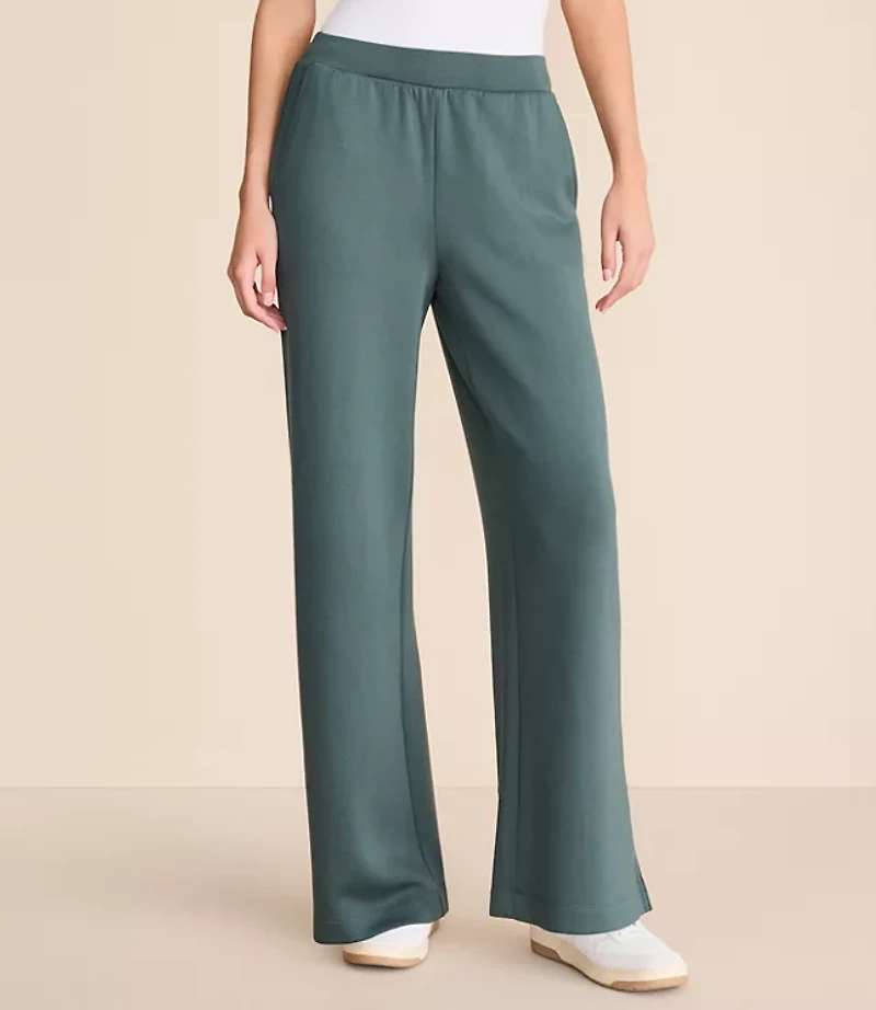 Petite Lou & Grey Scubasoft Side Slit Straight Leg Pants