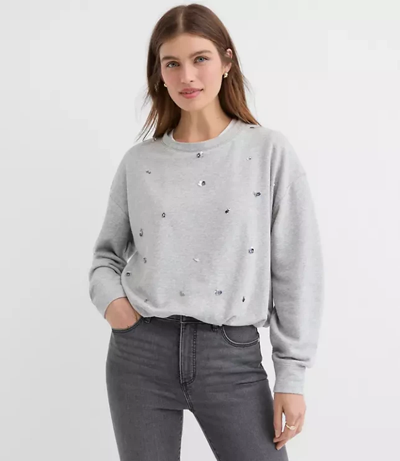 Sequin Sparkle Bubble Sweatshirt