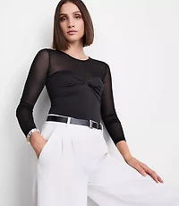 Petite LOFT Versa 360 Knit Mesh Top