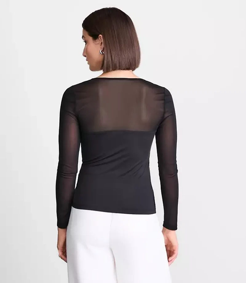 Petite LOFT Versa 360 Knit Mesh Top