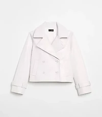 Petite LOFT Versa Embossed Faux Leather Trench Coat