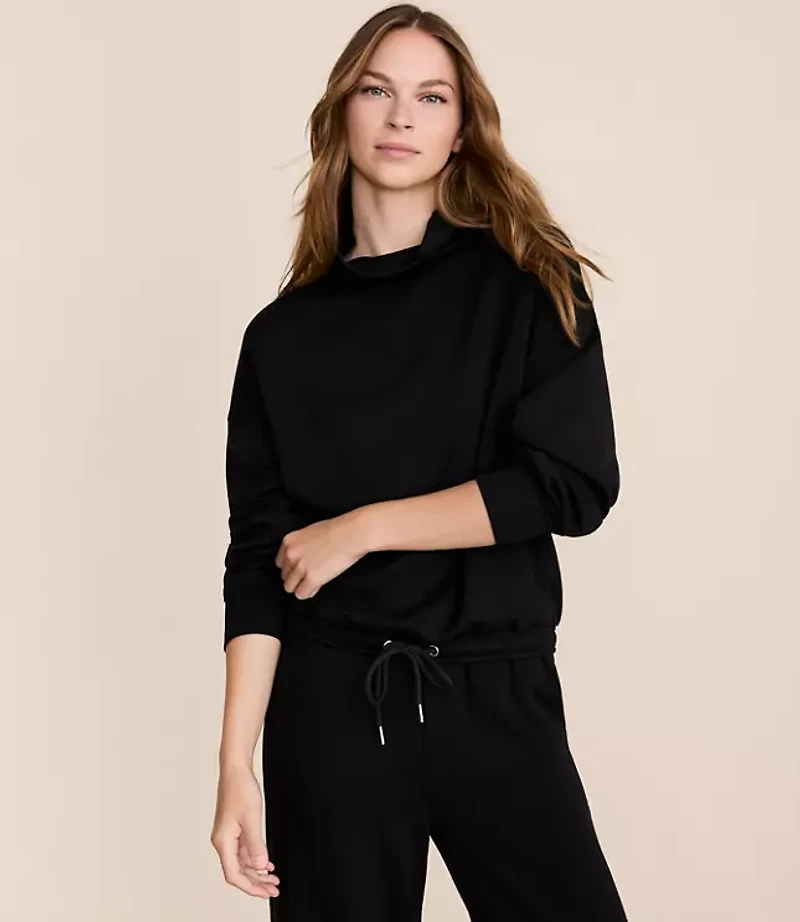 Petite Lou & Grey Scubasoft Mock Neck Drawstring Hem Top