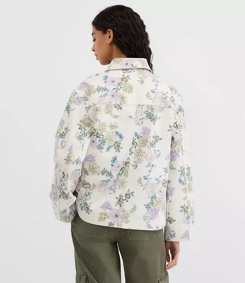 Floral Denim Chore Jacket