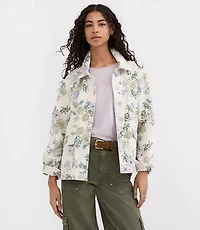 Floral Denim Chore Jacket