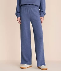 Petite Lou & Grey Heathered Scubasoft Side Slit Straight Leg Pants