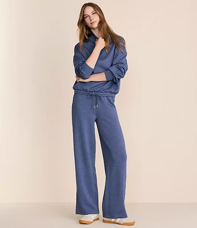 Petite Lou & Grey Heathered Scubasoft Side Slit Straight Leg Pants