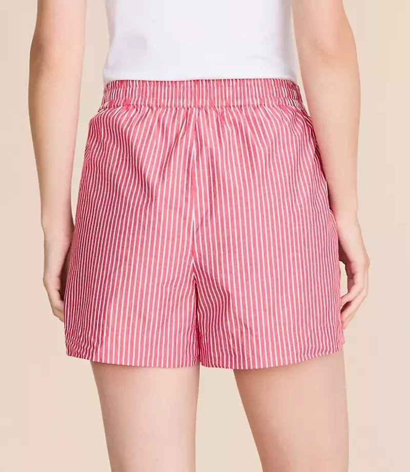 Striped Poplin Pajama Shorts