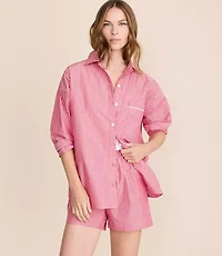 Striped Poplin Pajama Shorts