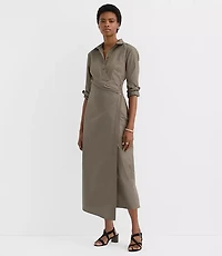 Poplin Twist Midi Shirtdress