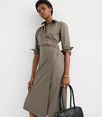 Poplin Twist Midi Shirtdress