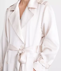 Petite LOFT Versa Satin Trench Coat