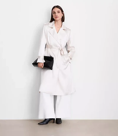 Petite LOFT Versa Satin Trench Coat