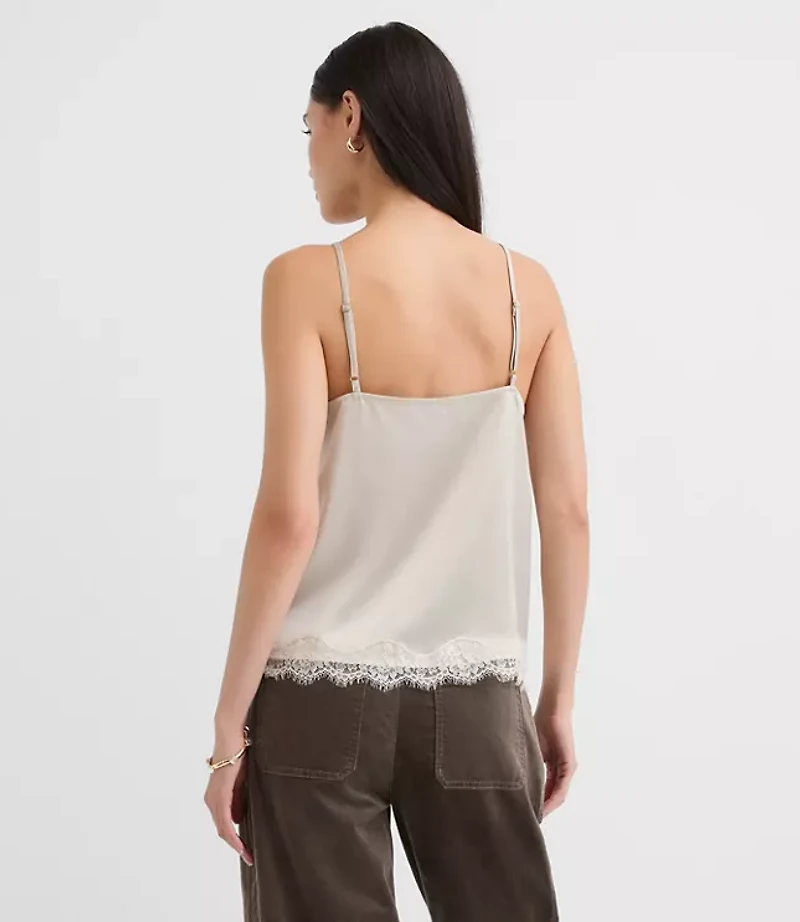 Lace Trim Satin Cami