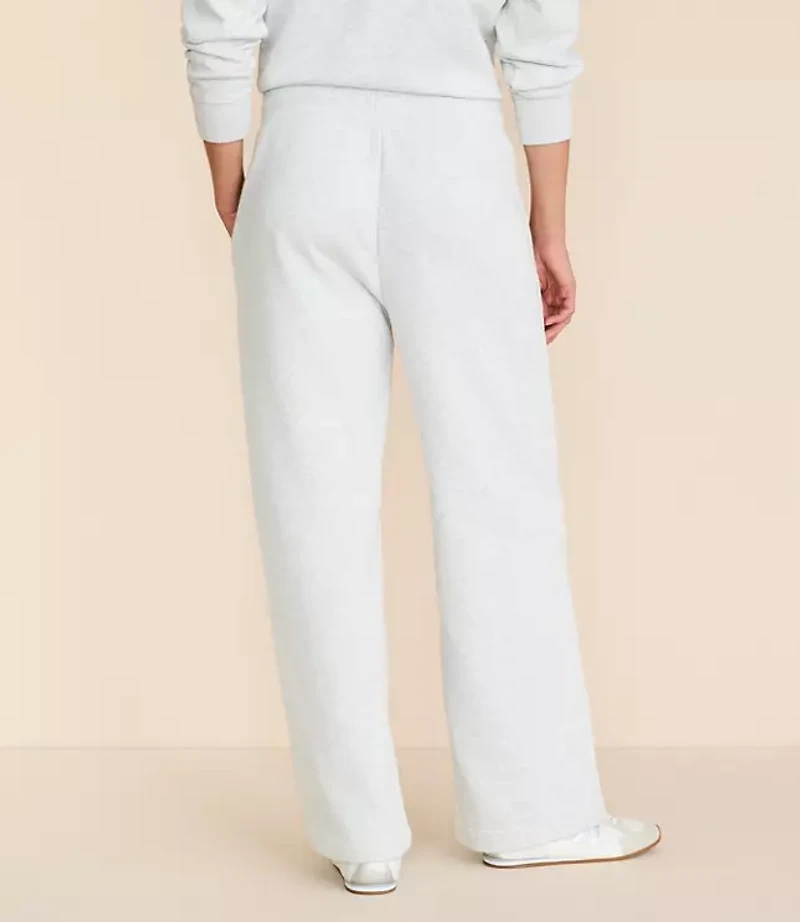 Petite Lou & Grey Heathered Elite Fleece Pintucked Straight Leg Pants