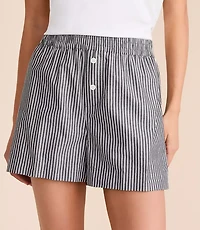 Striped Poplin Pajama Shorts