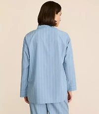 Striped Poplin Pajama Shirt