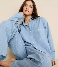 Striped Poplin Pajama Shirt
