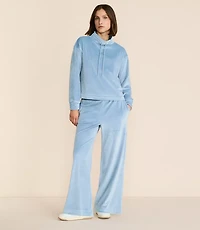 Petite Lou & Grey Ribbed Velour Side Slit Wide Leg Pants