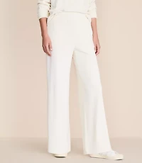 Petite Lou & Grey Ribbed Velour Side Slit Wide Leg Pants