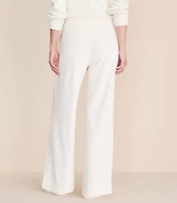 Petite Lou & Grey Ribbed Velour Side Slit Wide Leg Pants