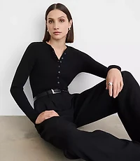 LOFT Versa Ribbed Henley Sweater