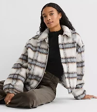 Plaid Boucle Bubble Jacket