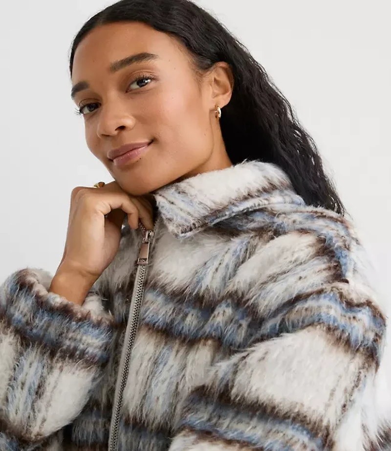 Plaid Boucle Bubble Jacket