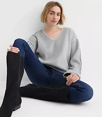 Heathered Whipstitch Fleece Top
