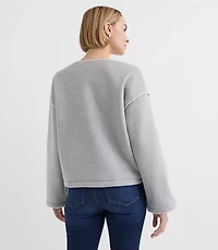Heathered Whipstitch Fleece Top
