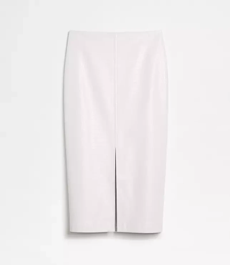 Petite LOFT Versa Embossed Faux Leather Long Skirt