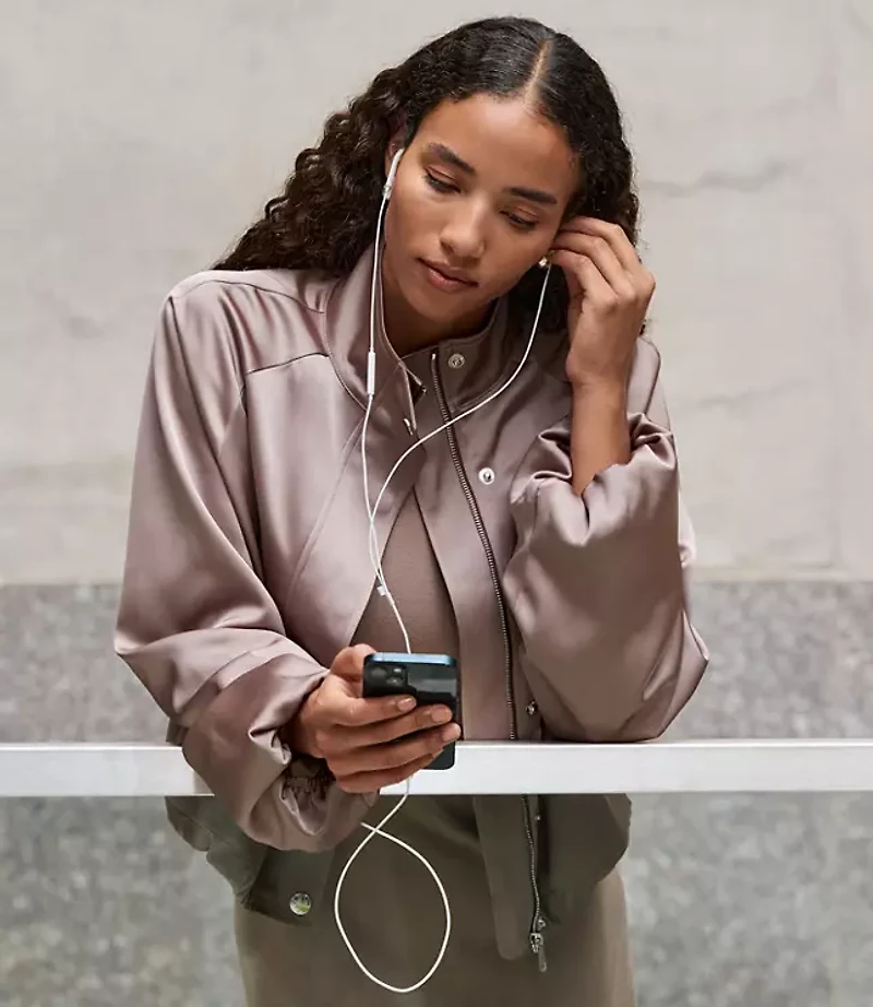 LOFT Versa Satin Bomber Jacket